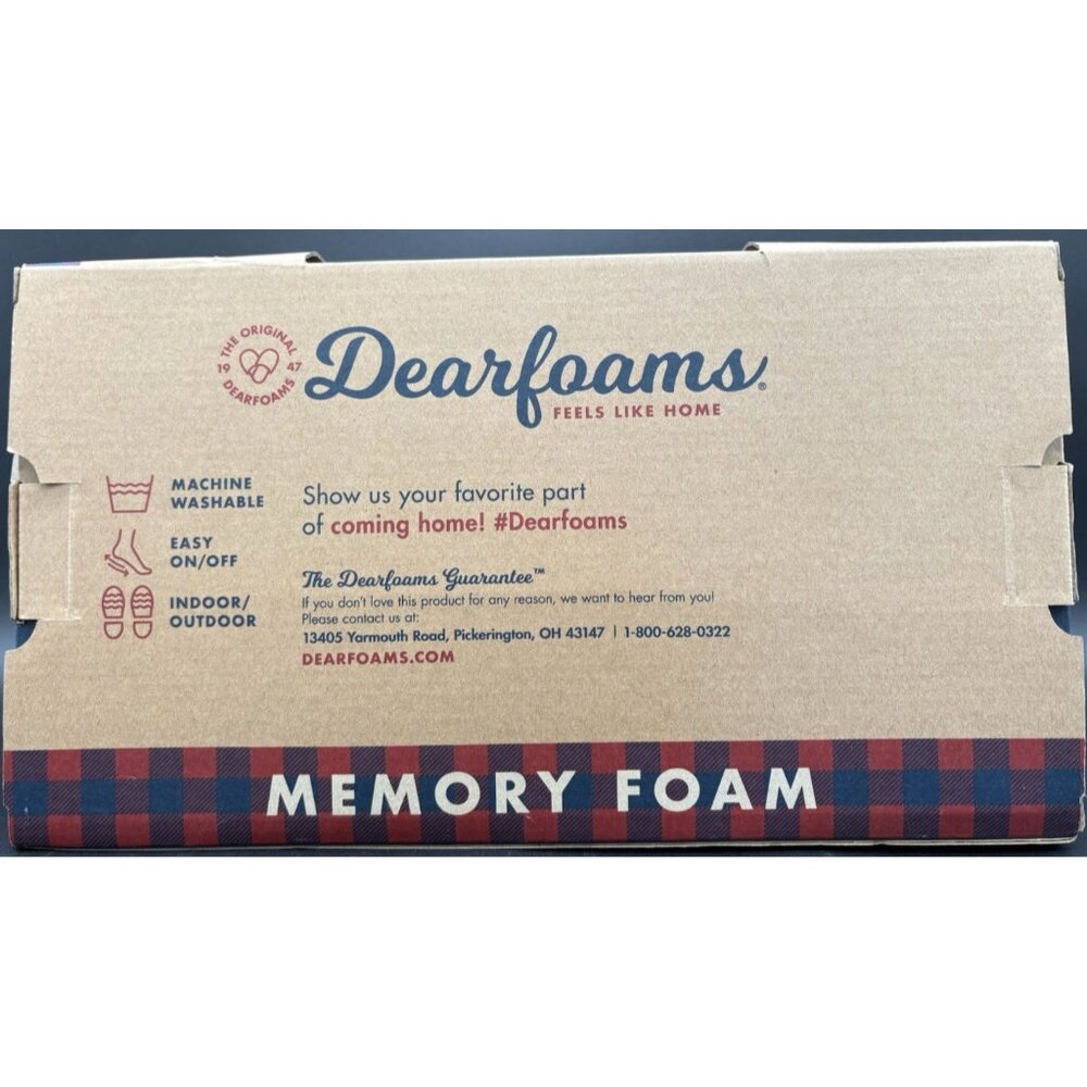 Dearfoams Men's Slippers Memory Foam Charcoal Size XL 13-14 Wool Blend NEW - Picture 6 of 6